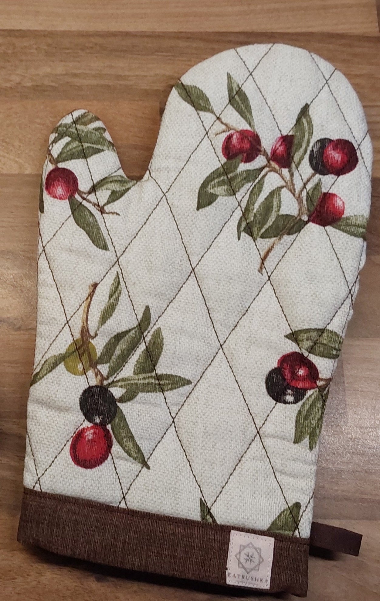 Olive Print Oven Gloves